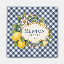 Menton French Riviera Magnet - Blue Lemon