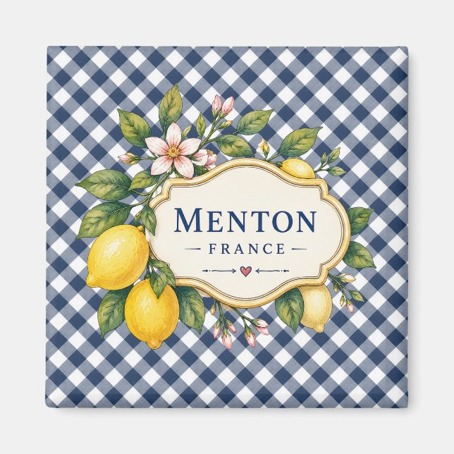 Menton French Riviera Magnet - Blue Lemon (Framsidan)