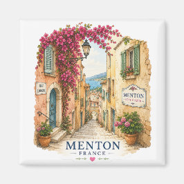 Menton French Riviera Magnet - Charming Old Town