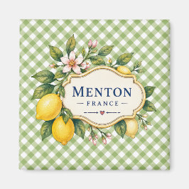 Menton French Riviera Magnet - Green Lemon