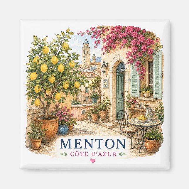 Menton French Riviera Magnet - Patio (Framsidan)