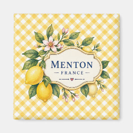 Menton French Riviera Magnet - Yellow Lemon