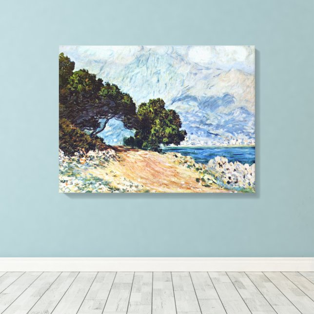 Menton sedd från Cap Martin av Claude Monet Canvastryck (Insitu (trägolv))