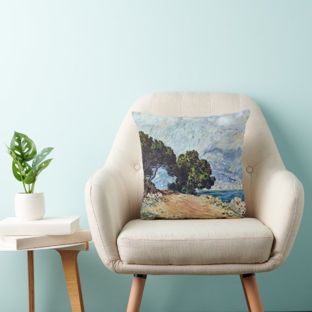 Menton sedd från Cap Martin av Claude Monet Kudde (Stol)