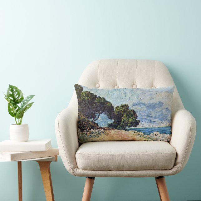 Menton sedd från Cap Martin av Claude Monet Lumbarkudde (Stol)