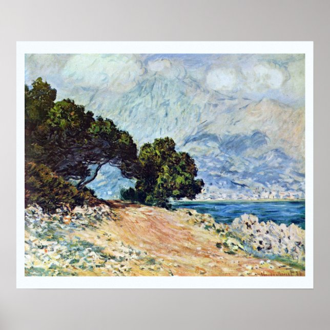 Menton Seen från Cap Martin av Claude Monet Poster (Framsidan)