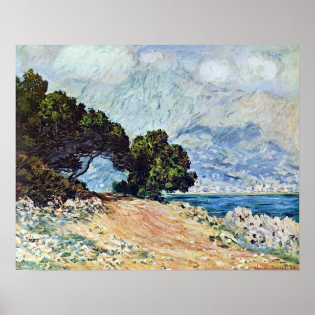 Menton Seen från Cap Martin av Claude Monet Poster (Framsidan)