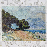 Menton Seen från Cap Martin av Claude Monet Pussel<br><div class="desc">Menton Seen från Cap Martin (1884) av Claude Monet är en vintage sjölandskap för bra konst. Träd, havet och kustkusten ligger i förgrunden med staden och bergen i bakgrunden. En solig dag med fluffa moln i himlar. En syn på staden Menton söder om Frankrike från kusten i Cap Martin. Om...</div>