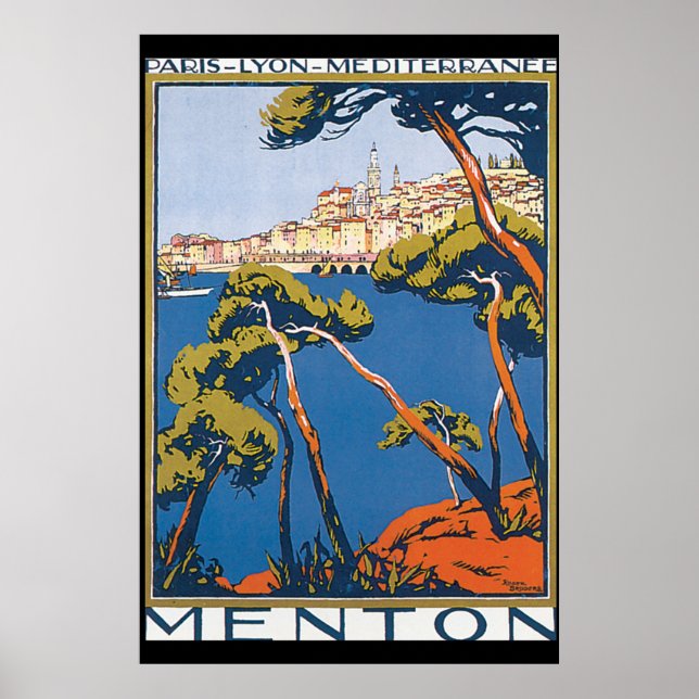 Menton Vintage resor Poster (Framsidan)