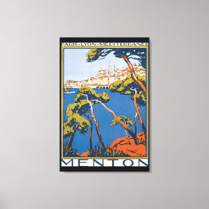 Menton vintage resoraffisch canvastryck