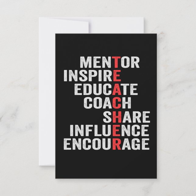 Mentor Inspire Educate Coach  Influence Pappa Tack Kort (Framsida)