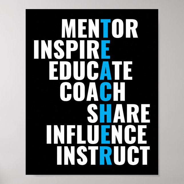 Mentor Inspire School Nerd Funny Teacher Poster (Framsidan)