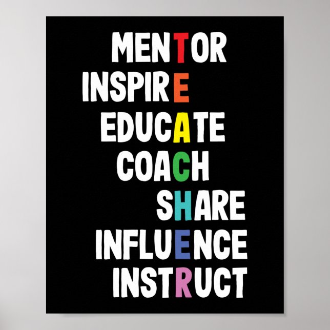 Mentor Inspire School Nerd Funny Teacher Poster (Framsidan)