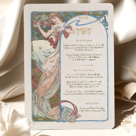 Menu Art nouveau Bröllop middag av Mucha Inbjudningar