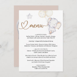 Menu Baby Elephant Baby Shower Tilläggskort