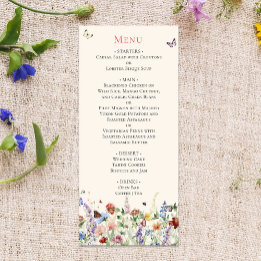 Menu Boho Wildblommor & Butterflies