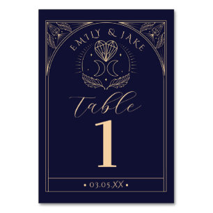 Menu Bord Tarot Mystic Crystal Måne Numbers Bordsnummer
