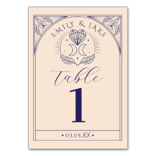 Menu Bord Tarot Mystic Crystal Måne Numbers Bordsnummer