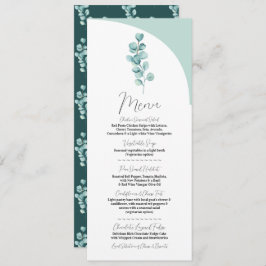 Menu Bröllop Eucalyptus Modern Reception Greenery Meny
