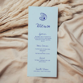 Menu Bröllop i Modern Blue Mediterranean Snäcka Meny