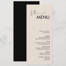 Menu Bröllop i Modern Minimalist