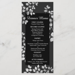 Menu Bröllop i Modern Silver Blommigt Meny