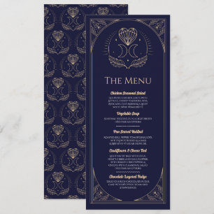 Menu Bröllop Tarot Måne Heart Reception Party Inbjudningar