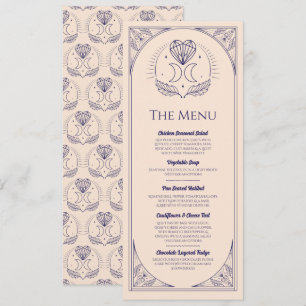 Menu Bröllop Tarot Måne Heart Reception Party Inbjudningar