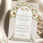 Menu Bröllop Vintage Art nouveau av Mucha Inbjudningar<br><div class="desc">Menykort i Art nouveau stil för din vintage-temade bröllop av Alphonse Mucha i en blommigt, romantisk och visuell design. Viktorianska blommor kompletterar klassisk konst deco typsnitt. Ange din anpassningsbar så är du klar. Om du vill ändra designen ytterligare klickar du på den blå knappen "Anpassa den". Tack så mycket för...</div>