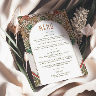 Menu Bröllop Vintage Art nouveau av Mucha Invati Inbjudningar