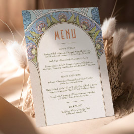 Menu Bröllop Vintage Art nouveau av Mucha Invati Inbjudningar
