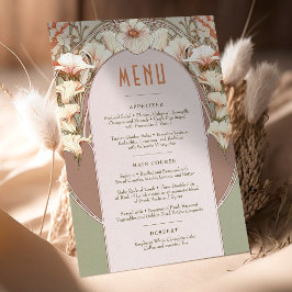 Menu Bröllop Vintage Art nouveau av Mucha Invati Inbjudningar
