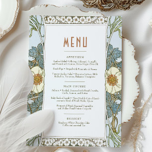 Menu Bröllop Vintage Art nouveau av Mucha Invati Inbjudningar