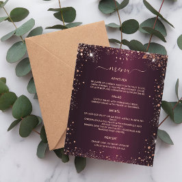 Menu burgundy ro guld