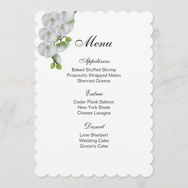 Menu Card-White Orchids Meny (Framsida)