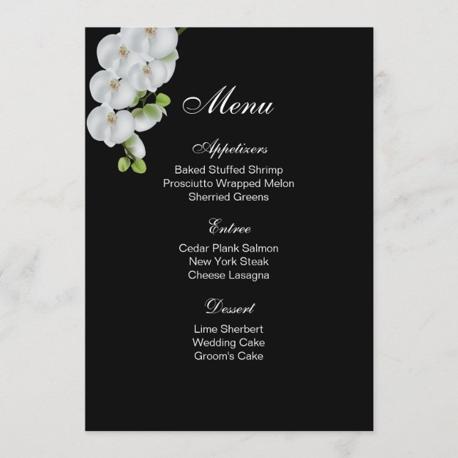 Menu Card-White Orchids Meny (Framsida)
