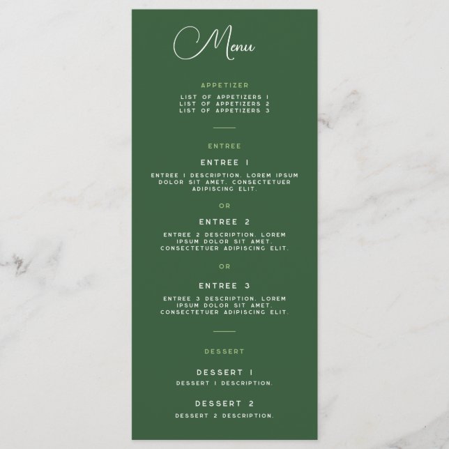 Menu Card - Wrighttsville Manor Suite Meny (Framsida)