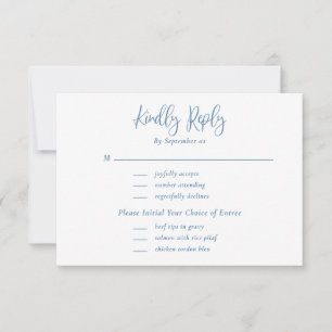 Menu Choice OSA kort för Dusty Blue White Wildblom
