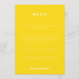Menu de mariage Colorus - Jaune Citron Meny