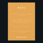 Menu de mariage Colorus - Orange Meny<br><div class="desc">Menu de mariage Colorus – Orange Chaleureux et lumineux, ce menu Colorus apporte une touche solaire à votre table de réception. Sa teinte orange épicée évoque la convivialité, la joie et l’énergie d’un grand jour placé sous le signe du bonheur. Avec sa typographie moderne et son design épuré, il présente...</div>