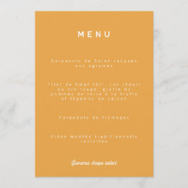 Menu de mariage Colorus - Orange Meny
