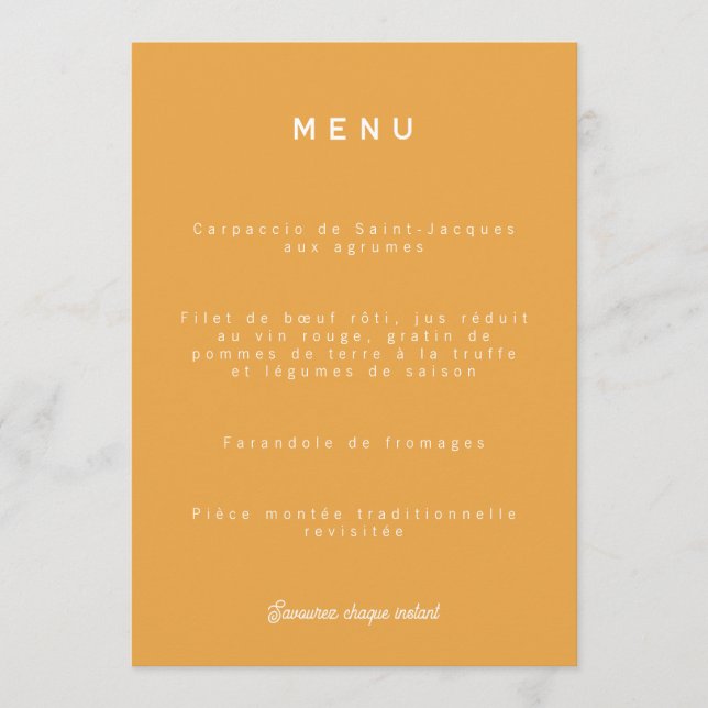 Menu de mariage Colorus - Orange Meny (Framsida)