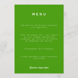 Menu de mariage Colorus - Vert Citron Meny