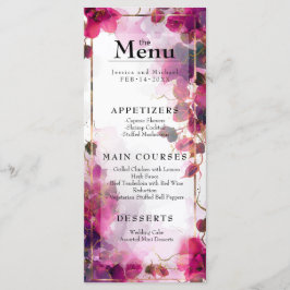 Menu & Drink Fuchsia Enchantment: Vattenfärg Meny