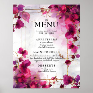 Menu & Drink Fuchsia Enchantment: Vattenfärg Poster