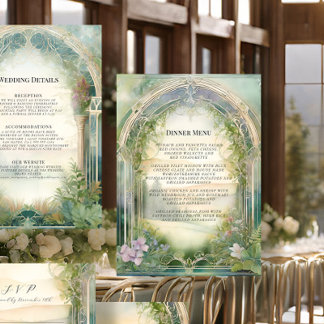 Menu Elegant bröllop Inbjudningar