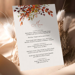 Menu FALL-skript Säsong Bröllop Tilläggskort