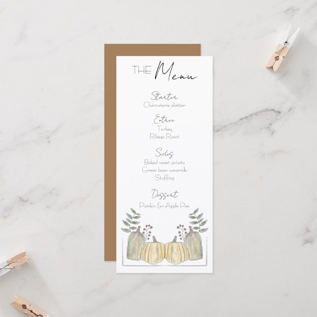 Menu - Fall-tema (Fram/Back In Situ)