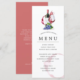 Menu flaska & Red Vin Stil Occassion Firande Meny