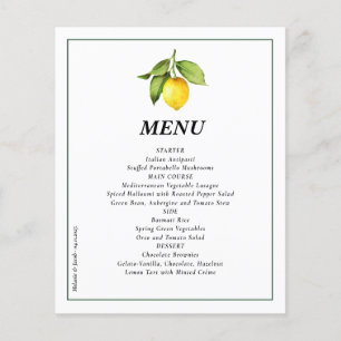 Menu Flyer på Bröllop-menyn för budgetpost